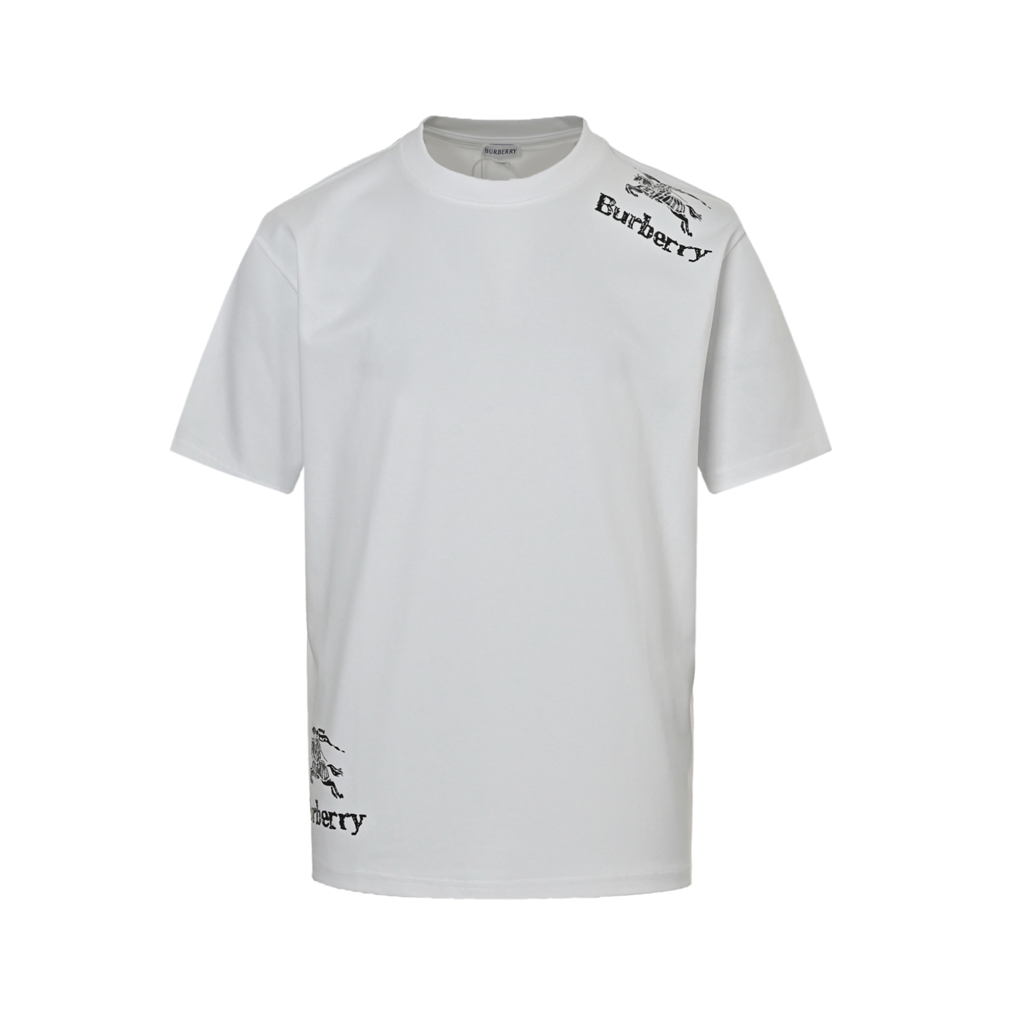 Burberry 25ss shoulder hem horse print short sleeves