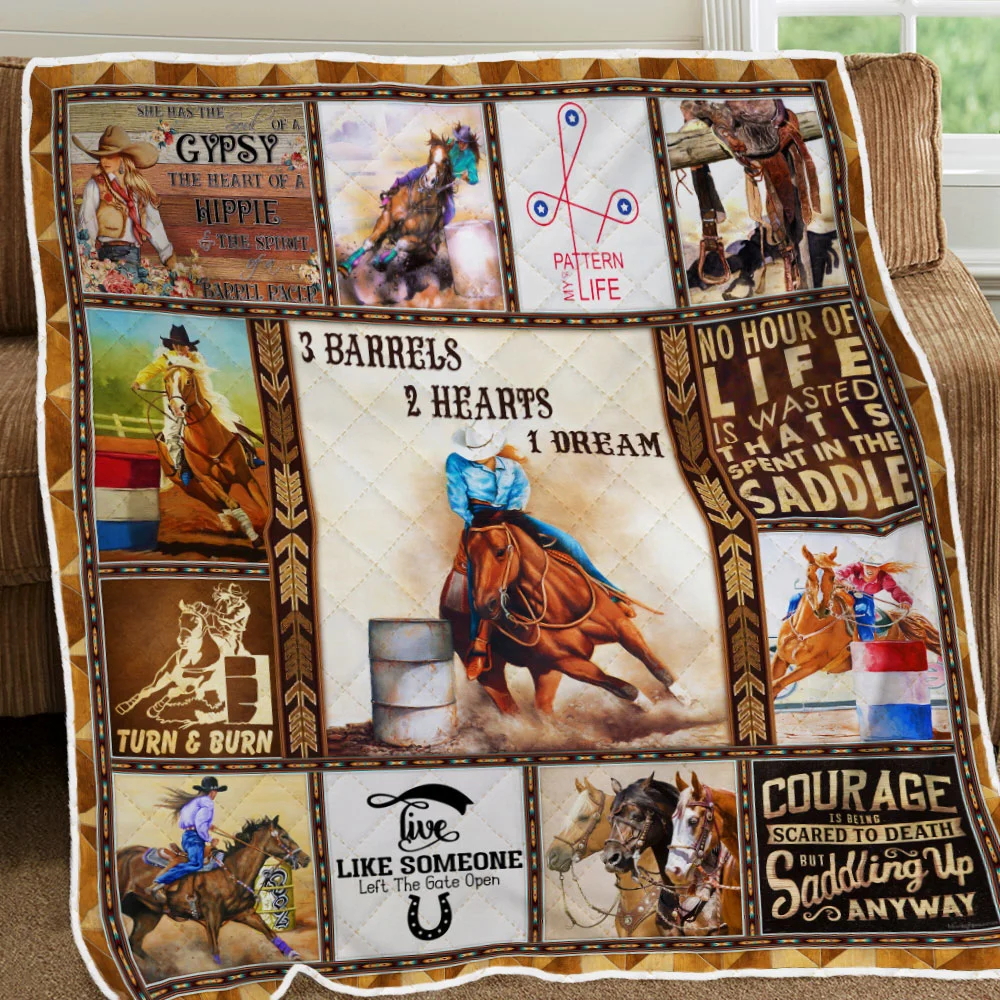 Barrel Racing Quilt Blanket