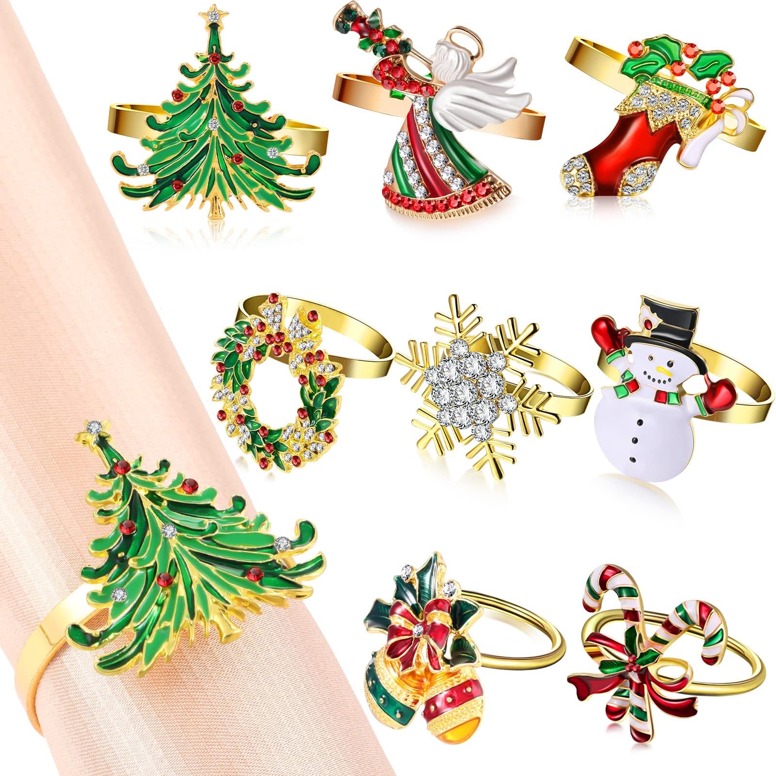 🔥ON SALE🔥Christmas Decor Napkin Buckle-4 Pack