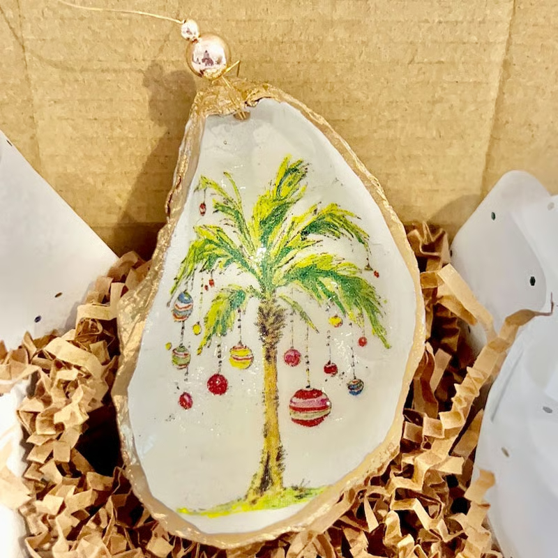 Christmas gift - Oyster Shell Art Ornament