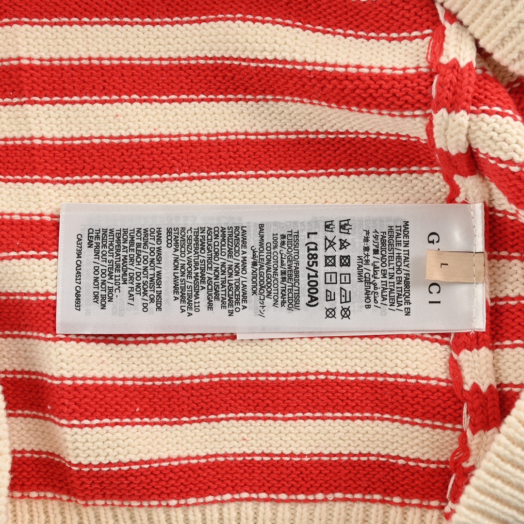 Gucci 24Fw red striped crewneck sweater