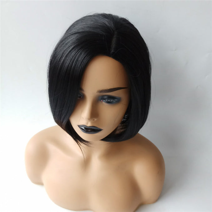 Luna Women Wig Asymmetrical Lovely Short Bob Straight for African American