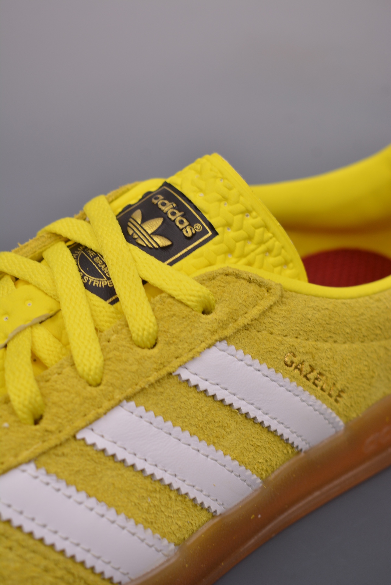 Adidas Gazelle Indoor Trainers Bright Yellow Burgundy IE1369