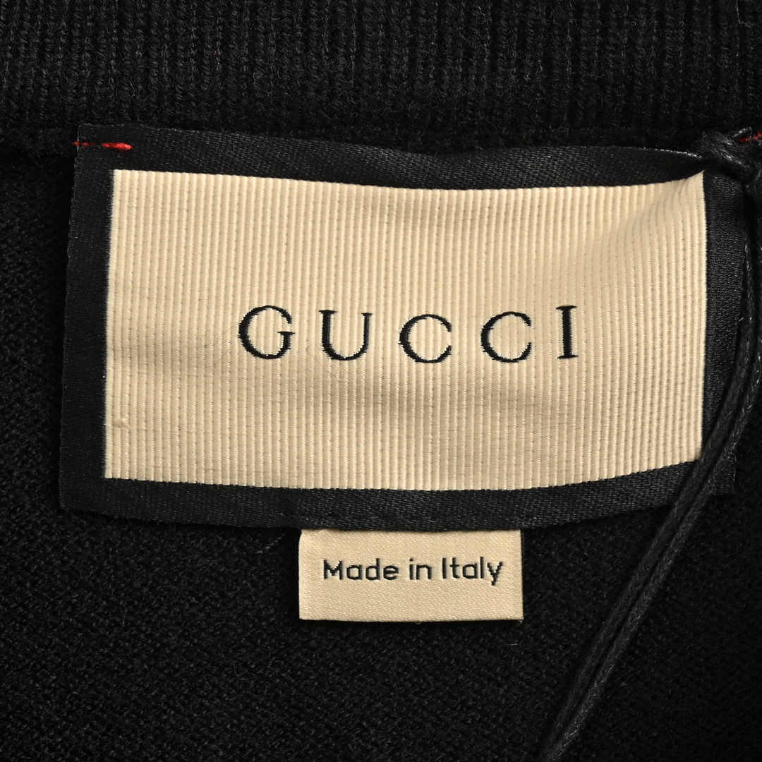 Gucci 24Fw jacquard crewneck sweater with logo hem