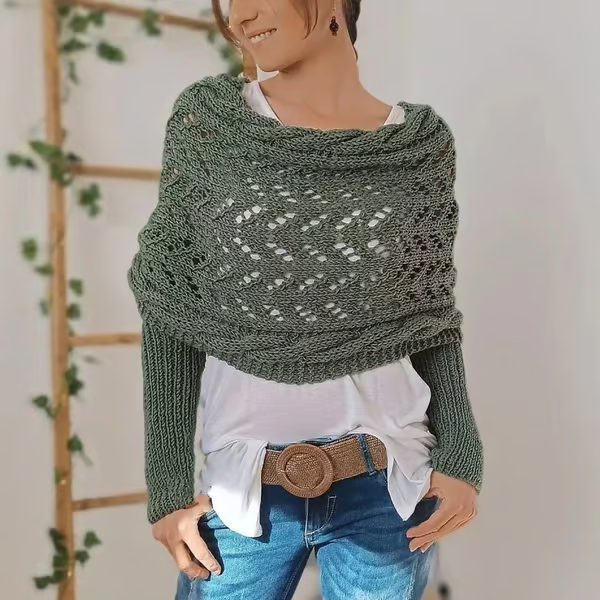 🔥Hot Save 49% OFF🔥Knitted Cable Wrap, Shrugs For Women, Knitted Wrap