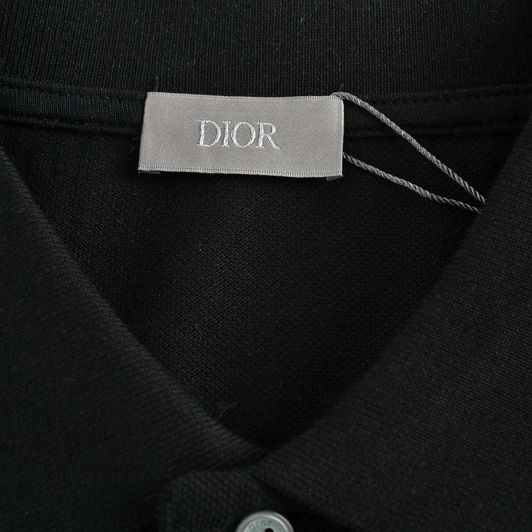 Dior 22ss embroidered CD letters Polo short sleeve