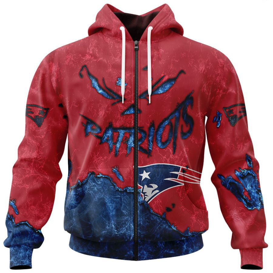 NEW ENGLAND PATRIOTS 3D HOODIE HALLOWEEN001