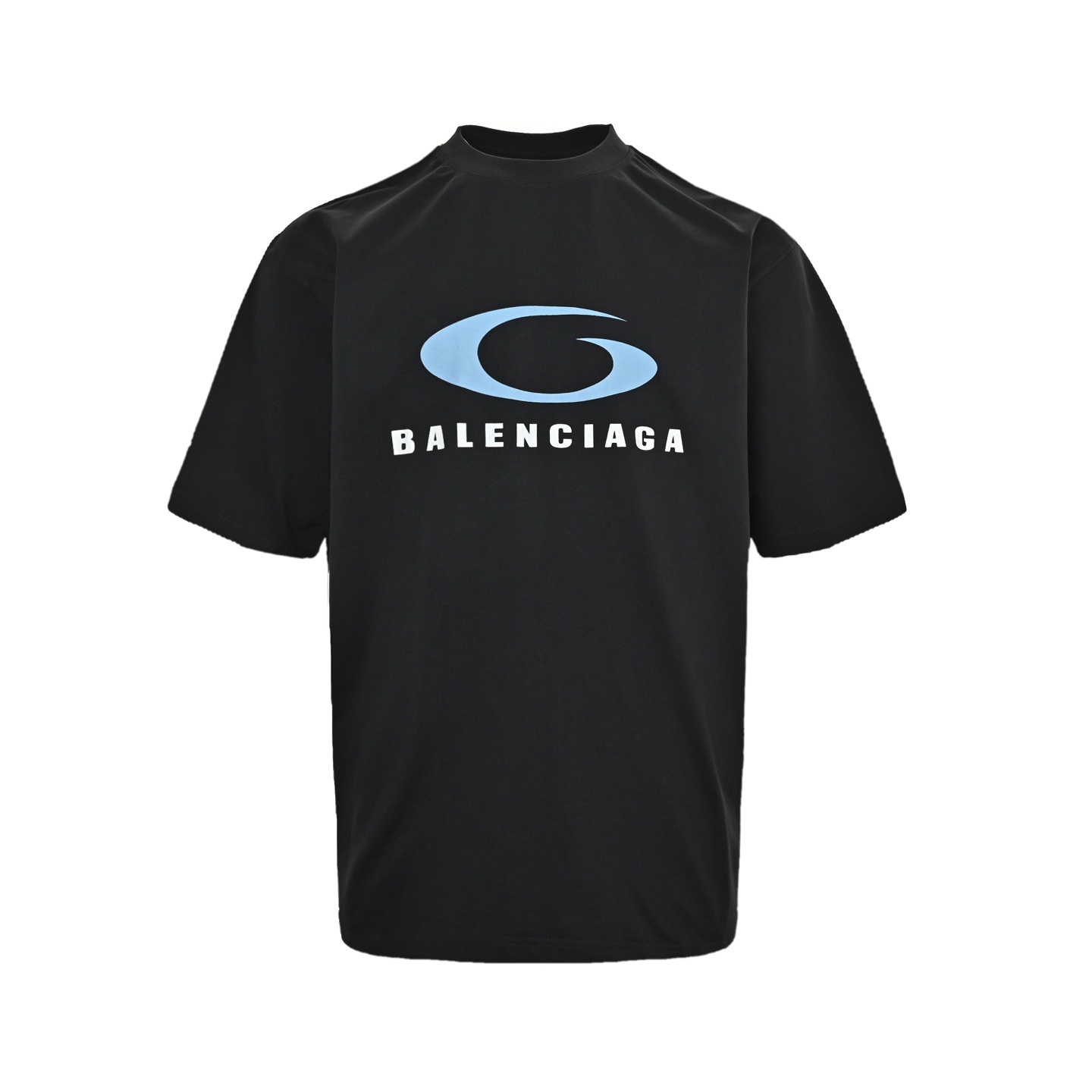 Balenciaga 25ss blue ring logo printed short sleeves