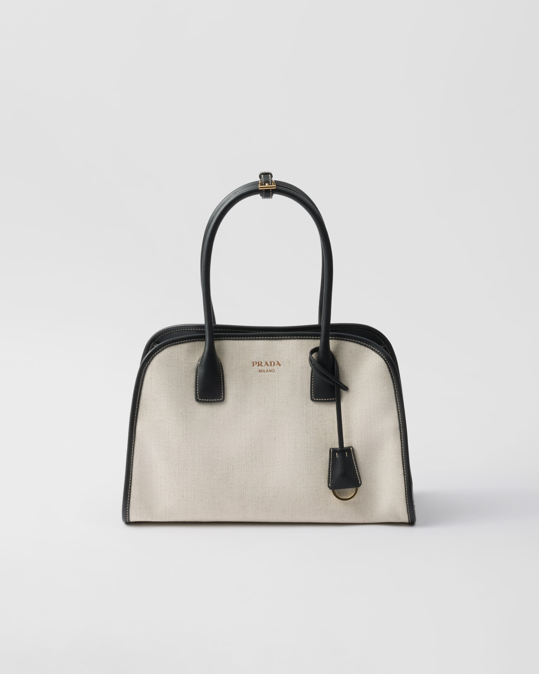 Prada medium linen-blend and leather tote1BG572_2HJA_F0I55_V_OOZ