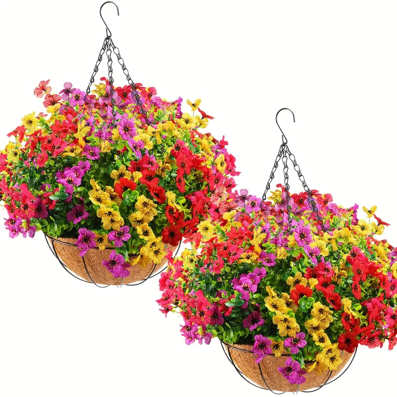 🌸 Hanging Artificial Colourful Morning Glory Basket-💥UV resistant, Waterproof，Windproof