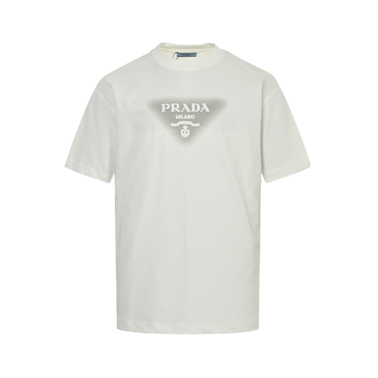 Prada 25ss triangle logo embroidered inkjet short sleeve