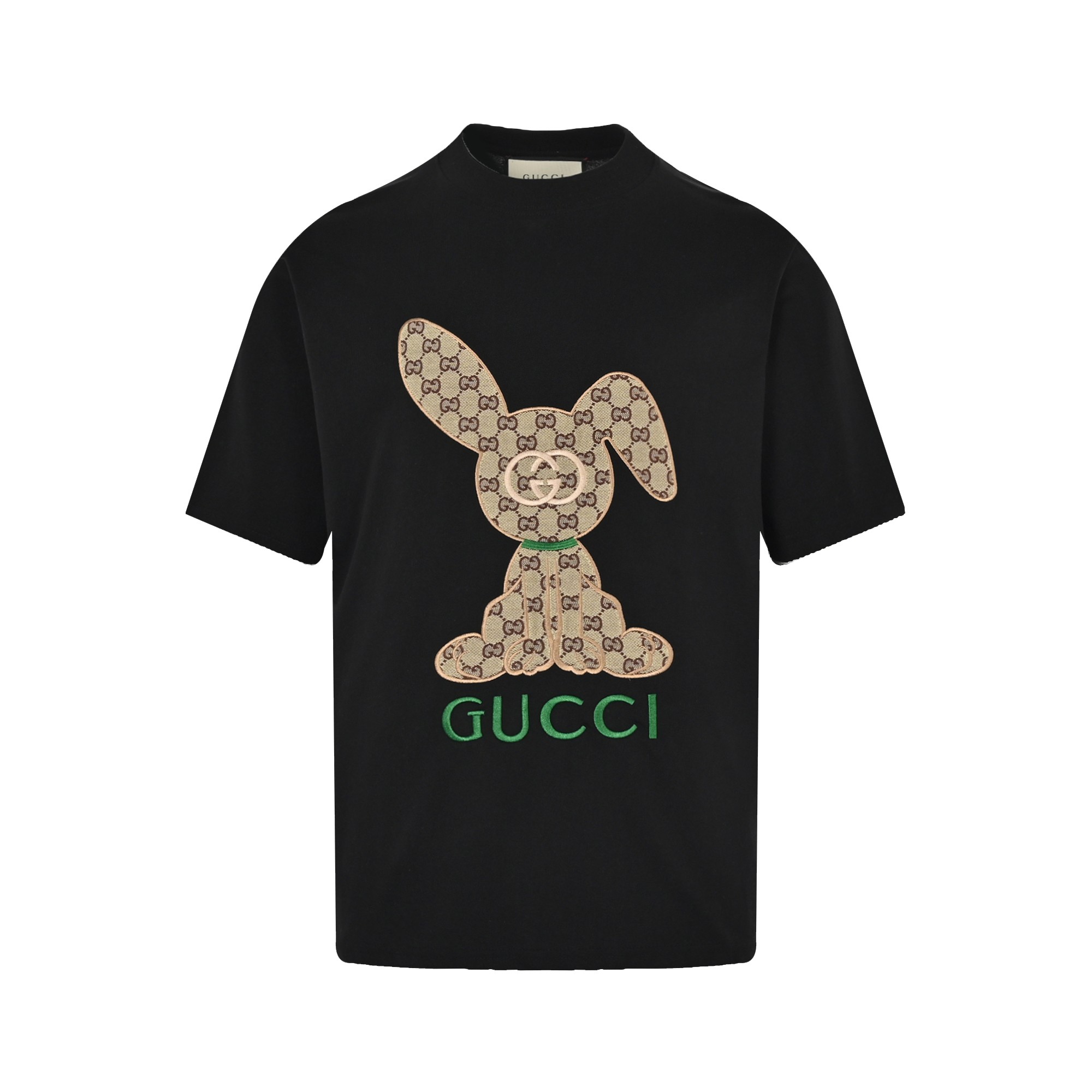Gucci 23ss old flower rabbit patch embroidered short sleeve