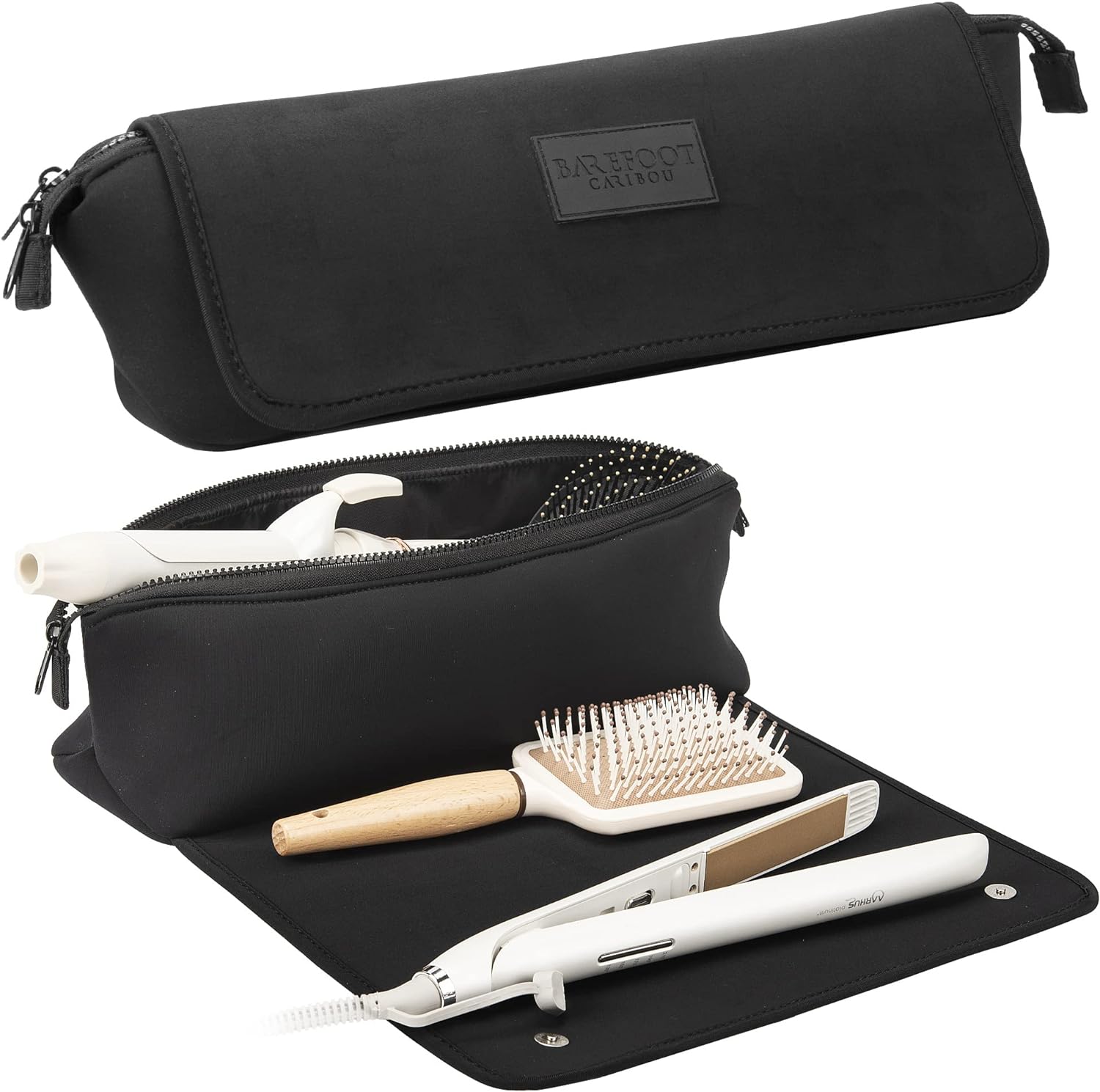 Large Capacity Hair Tools Travel Bag Heat Resistant Mat for Flat Irons