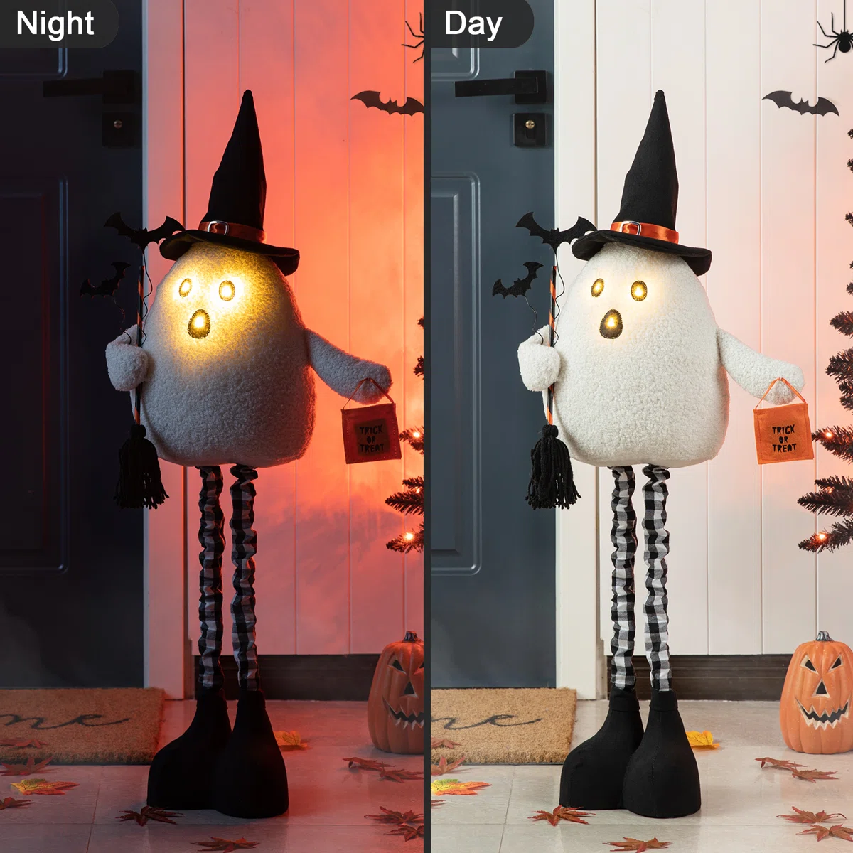 ⚡Flash Sale⚡Halloween Fabric Ghost Standing Decor, With Telescoping Legs And Timer