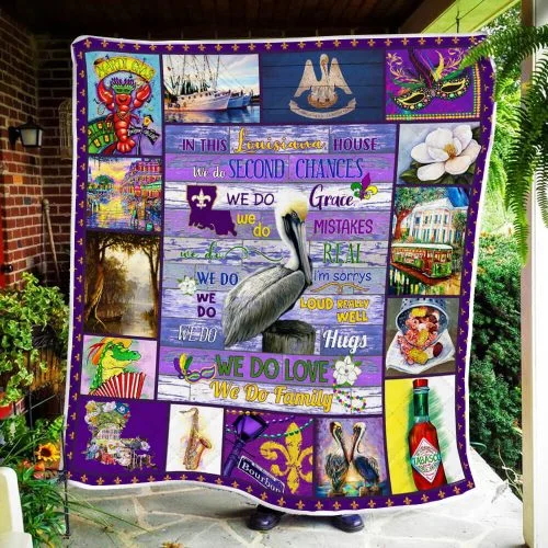 Louisiana House Quilt Blanket