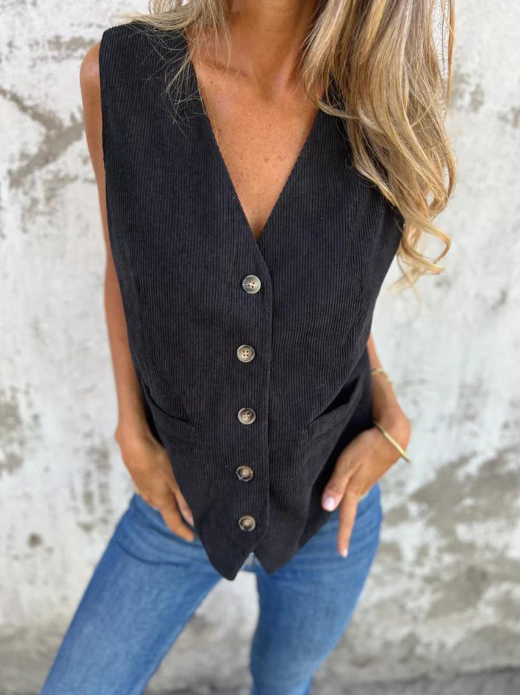 Solid Color Sleeveless Casual Vest Top