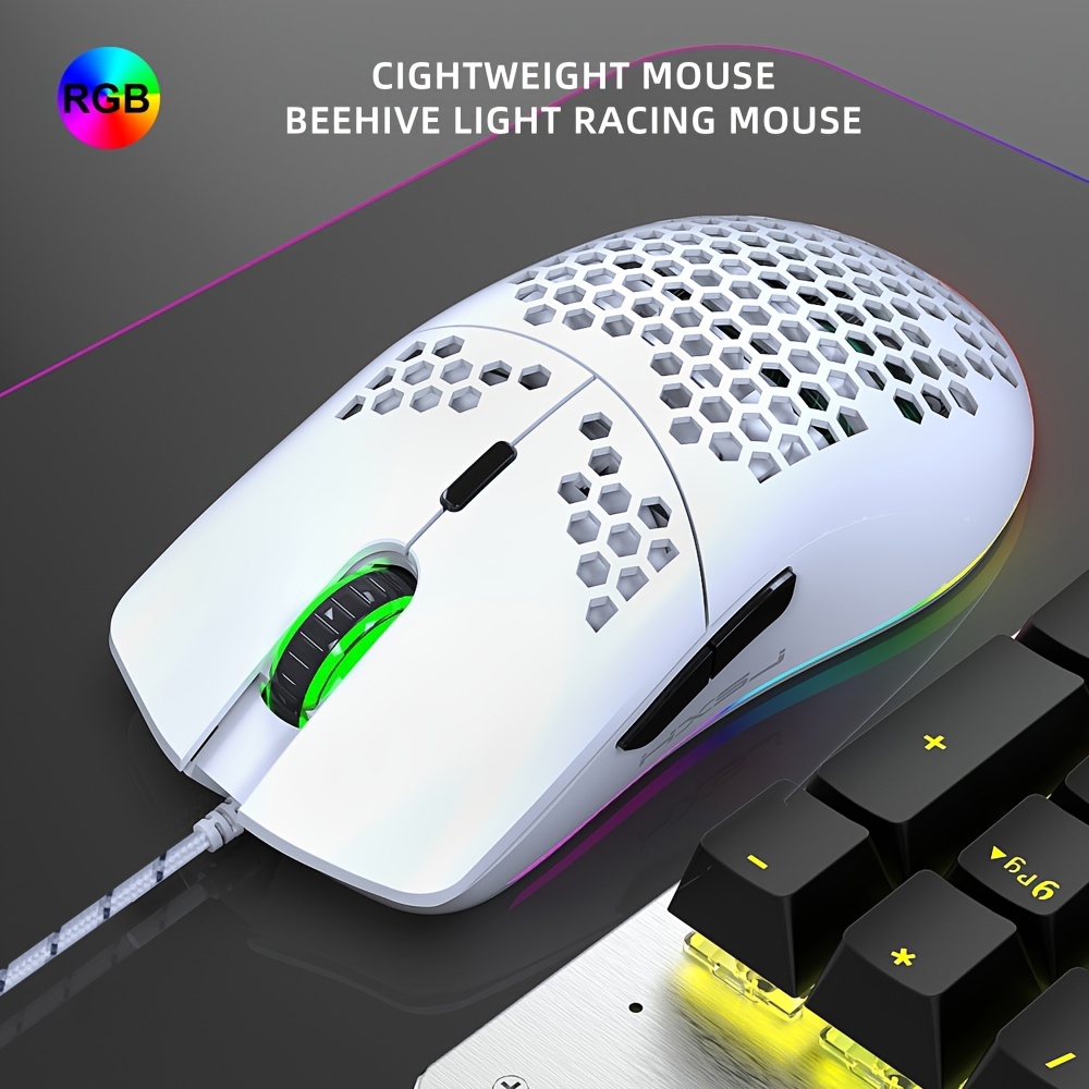HXSJ Wired Gaming Mouse With RGB Lighting, 6 Programmable Buttons, And Switch Support For All Games