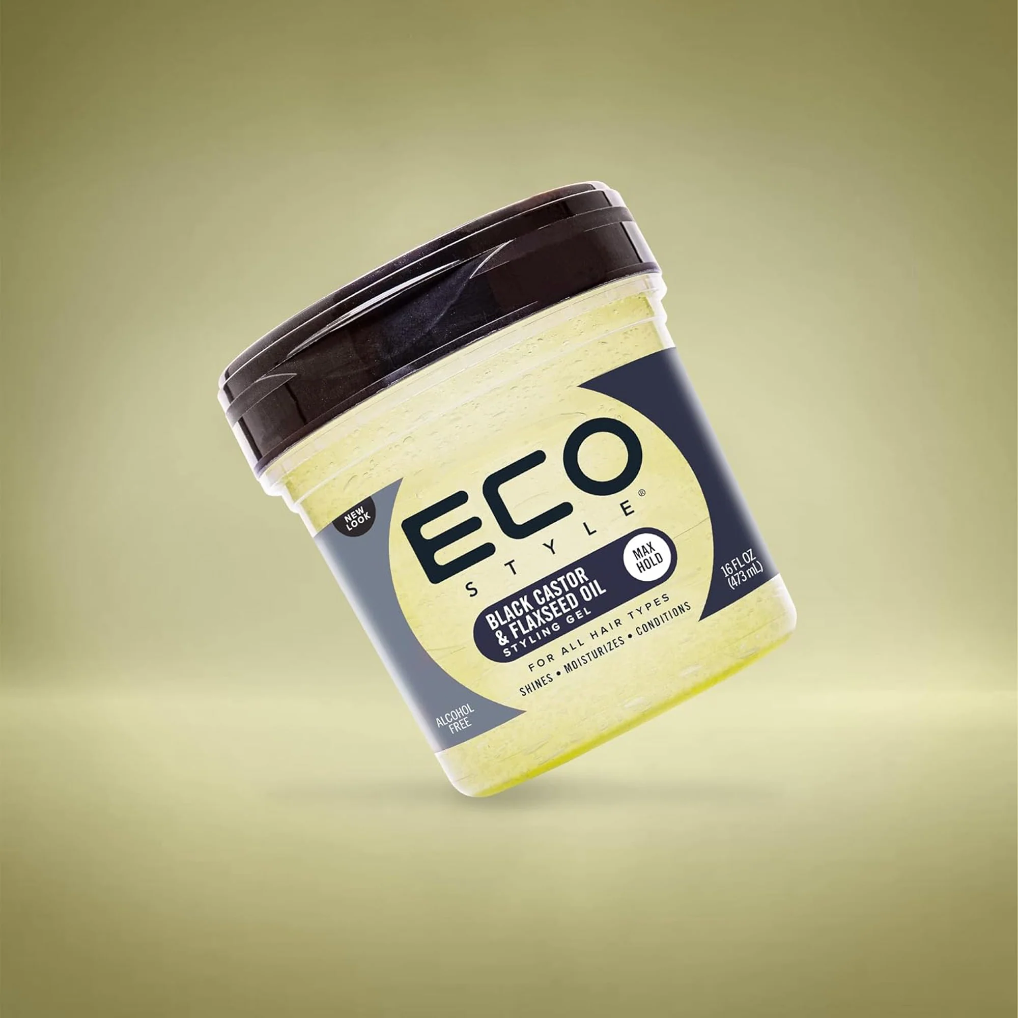 Eco Style Black Castor & Flaxseed Oil Styling Gel, Max Hold, 16 Ounce