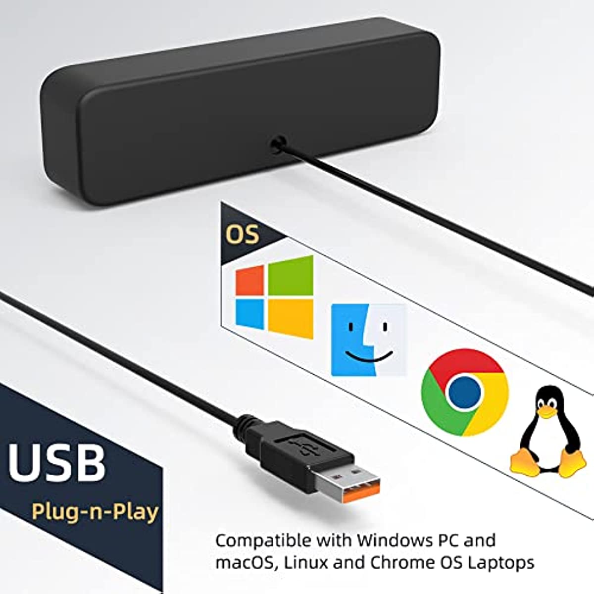 Upgrade Your Computer/Laptop Audio with this Portable Mini Sound Bar - Stereo Sound & Enhanced Bass for Windows PCs & Laptops!