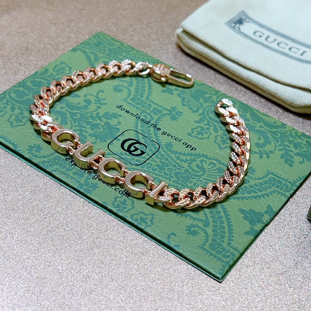 Gucci Font Rose Gold Bracelet