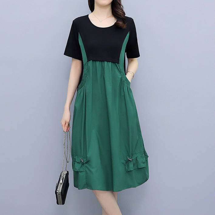 Green Waist-length a-line straps show thin dress