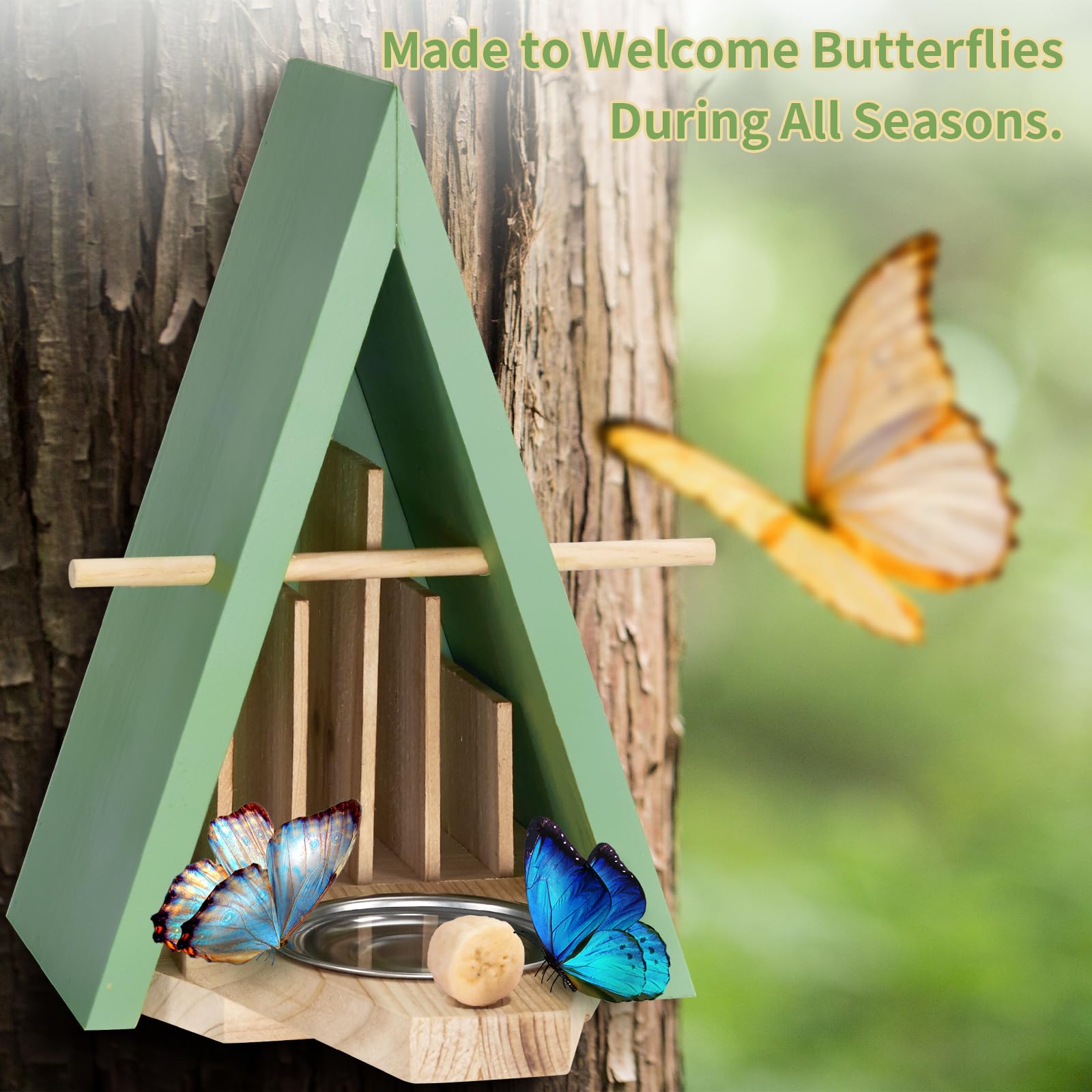 🦋 Butterfly House & Feeder – Natural Habitat to Attract Butterflies to Your Garden!