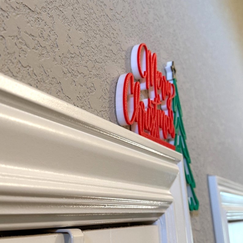 Merry Christmas Door Topper Corner Sign