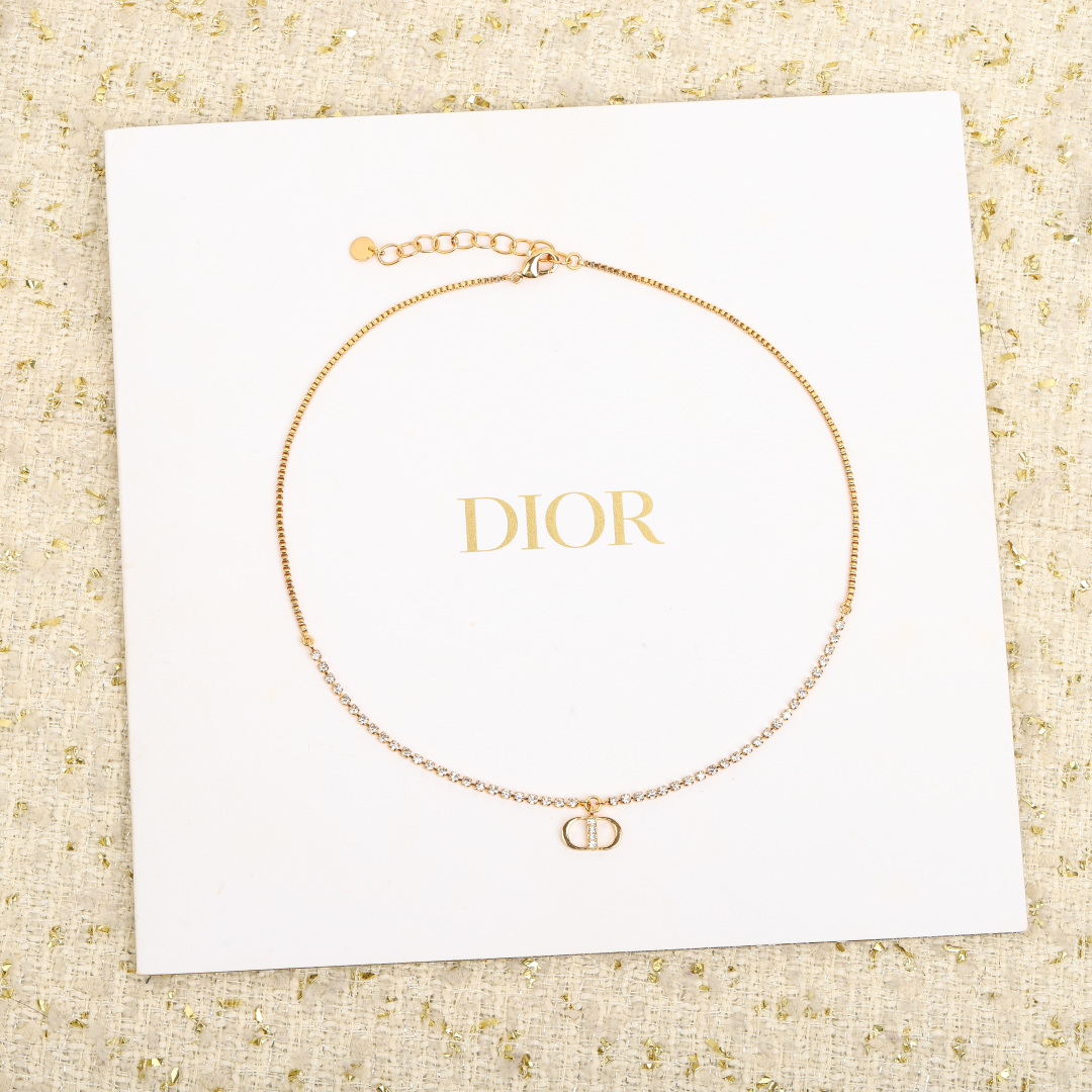 Dior diamond CD necklace