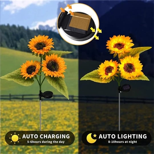 💥Last Day Promotion-[SAVE 50% OFF]--Waterproof Solar Sunflower Light--BUY 3 GET 10% OFF & FREE SHIPPING
