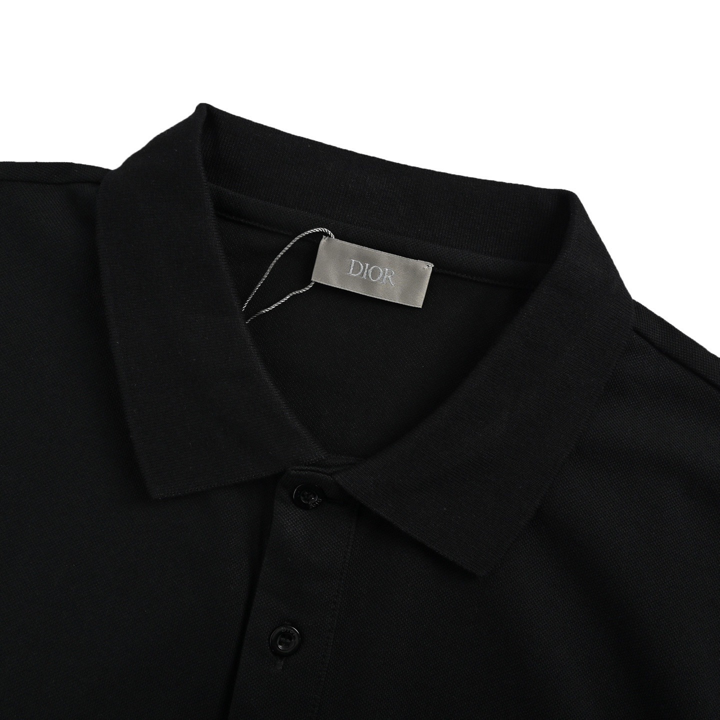 Dior 25ss CD gold thread embroidered lettering Polo short sleeve