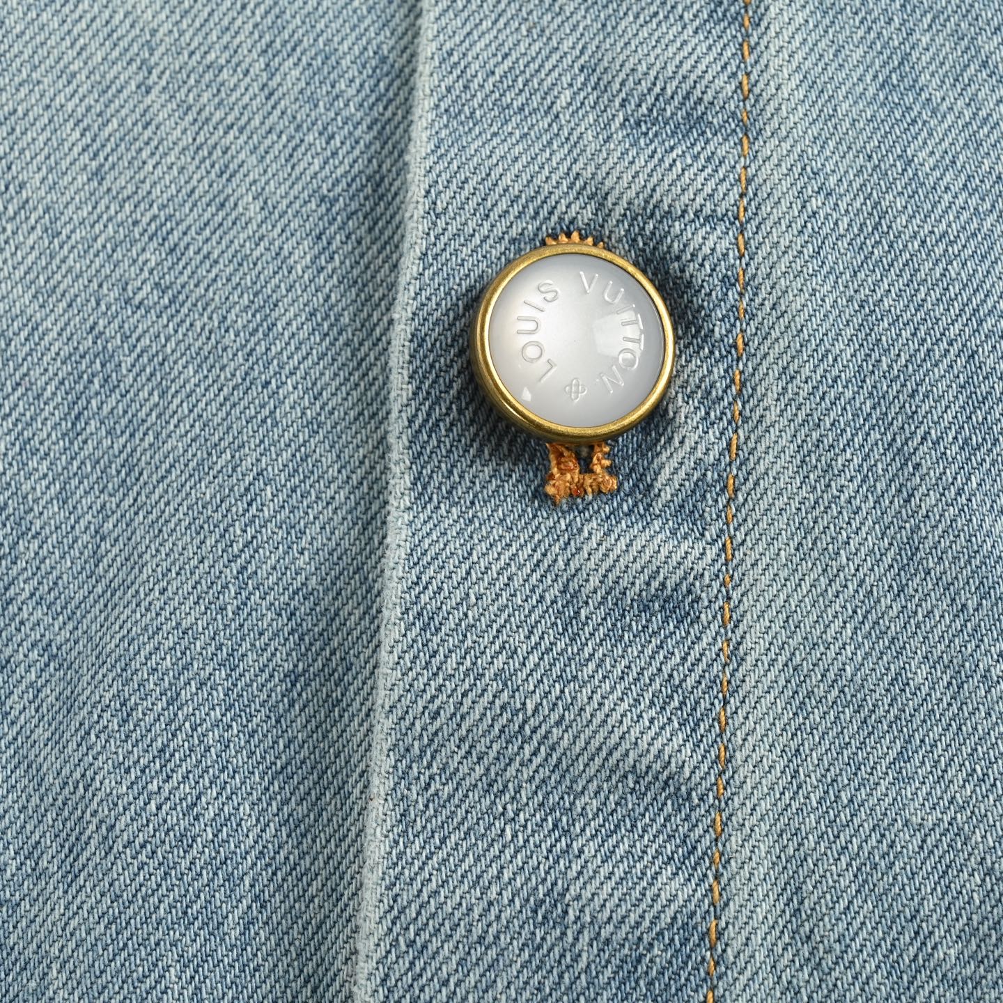 Louis Vuitton 25ss pocket embroidered denim short sleeve shirt