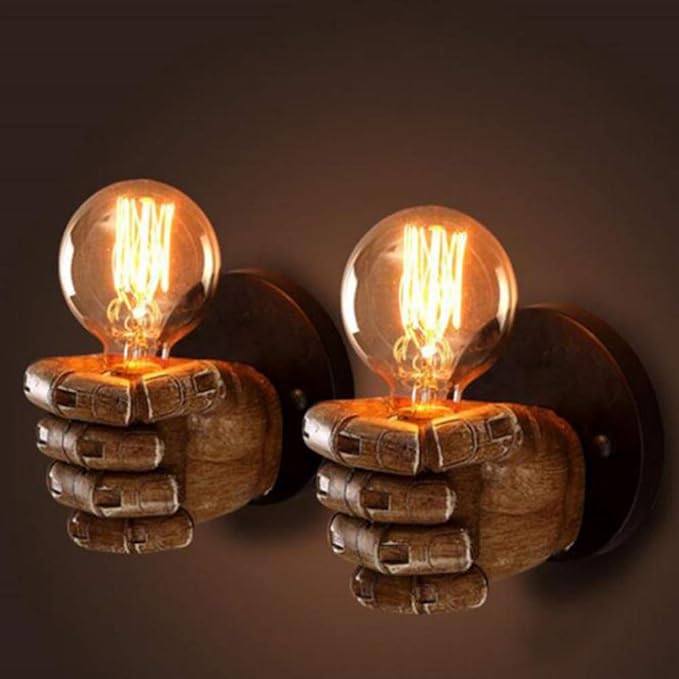 ✊💡Left - and right - fist - shaped resin wall lamps（🔥Last Day Promotion 49% OFF🔥Two free shipping）