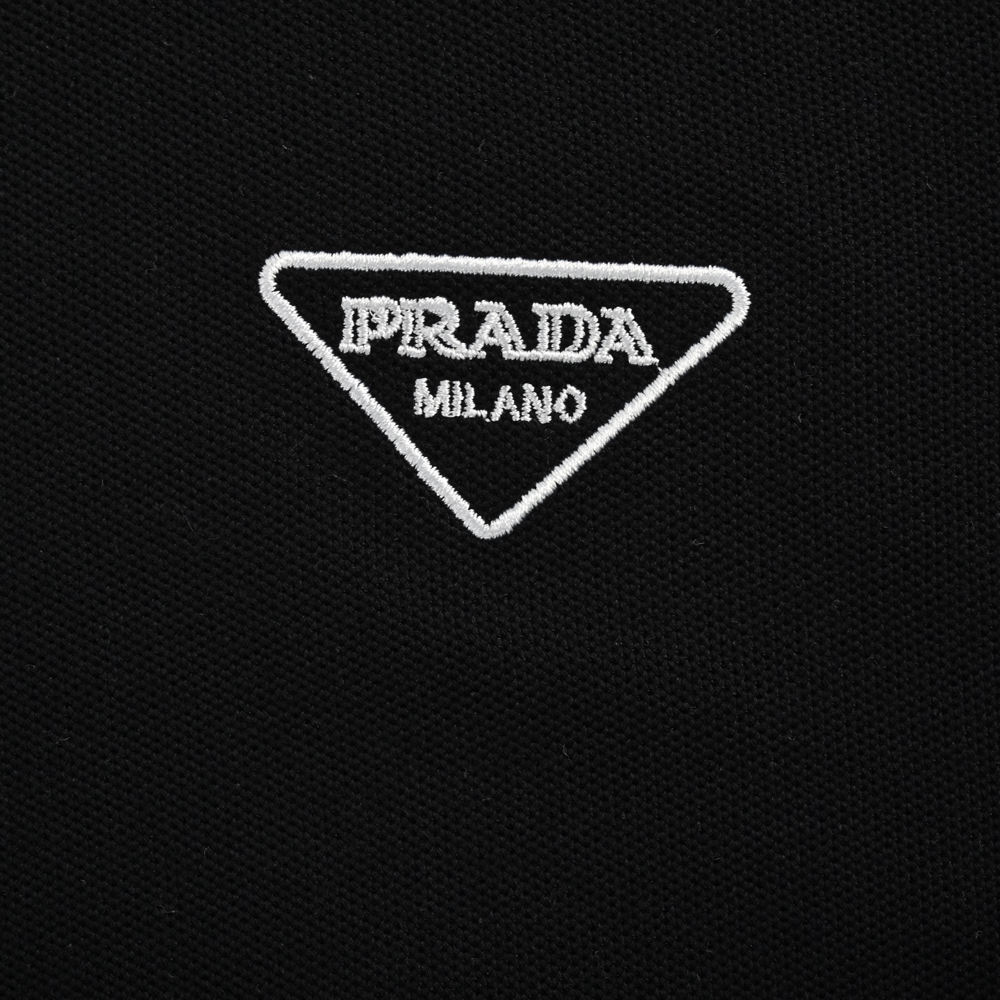 Prada 25ss placket threaded letter triangle logo embroidery Polo short sleeve