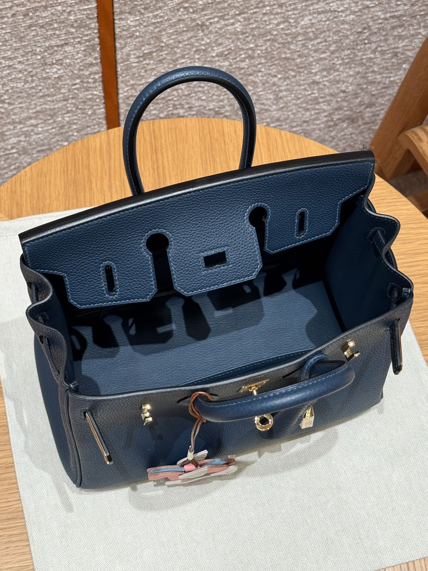 Hermès Birkin 7p Blue presse handbag (handmade to order)