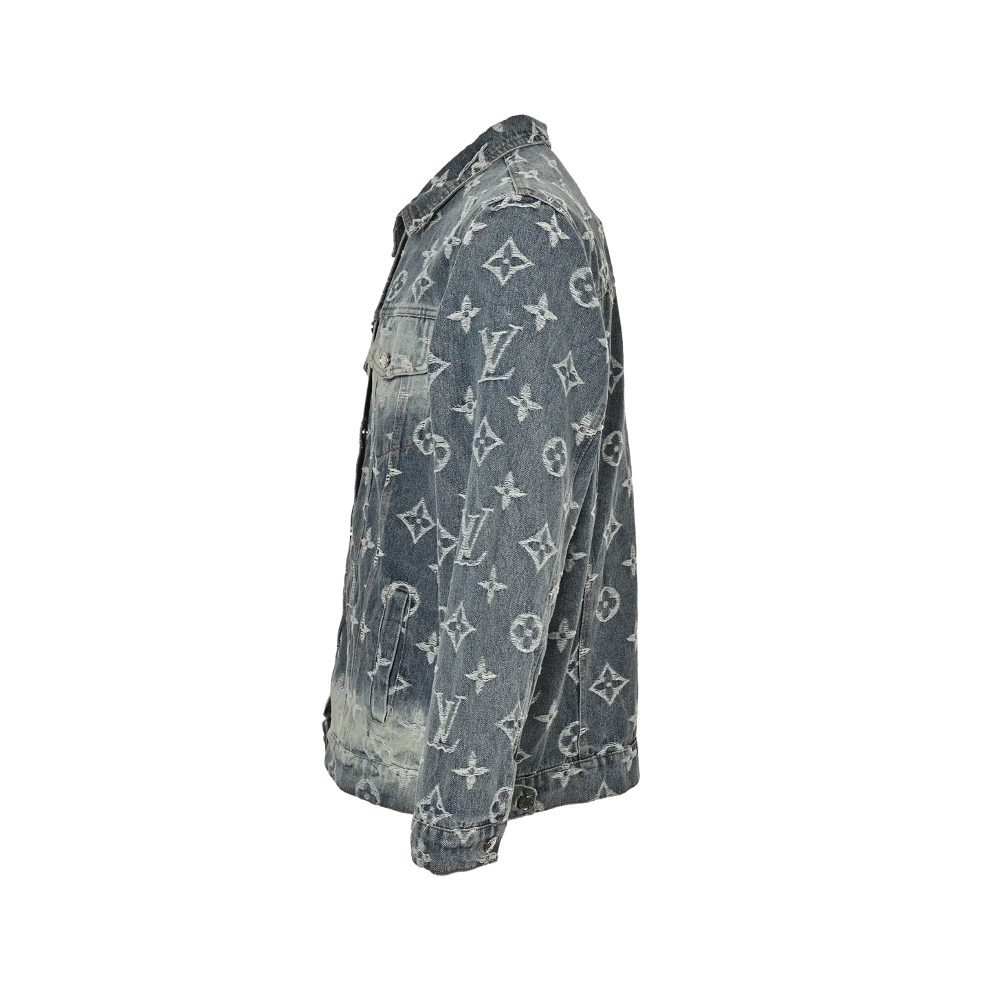 Louis Vuitton 25ss all-over embroidered jacquard denim jacket