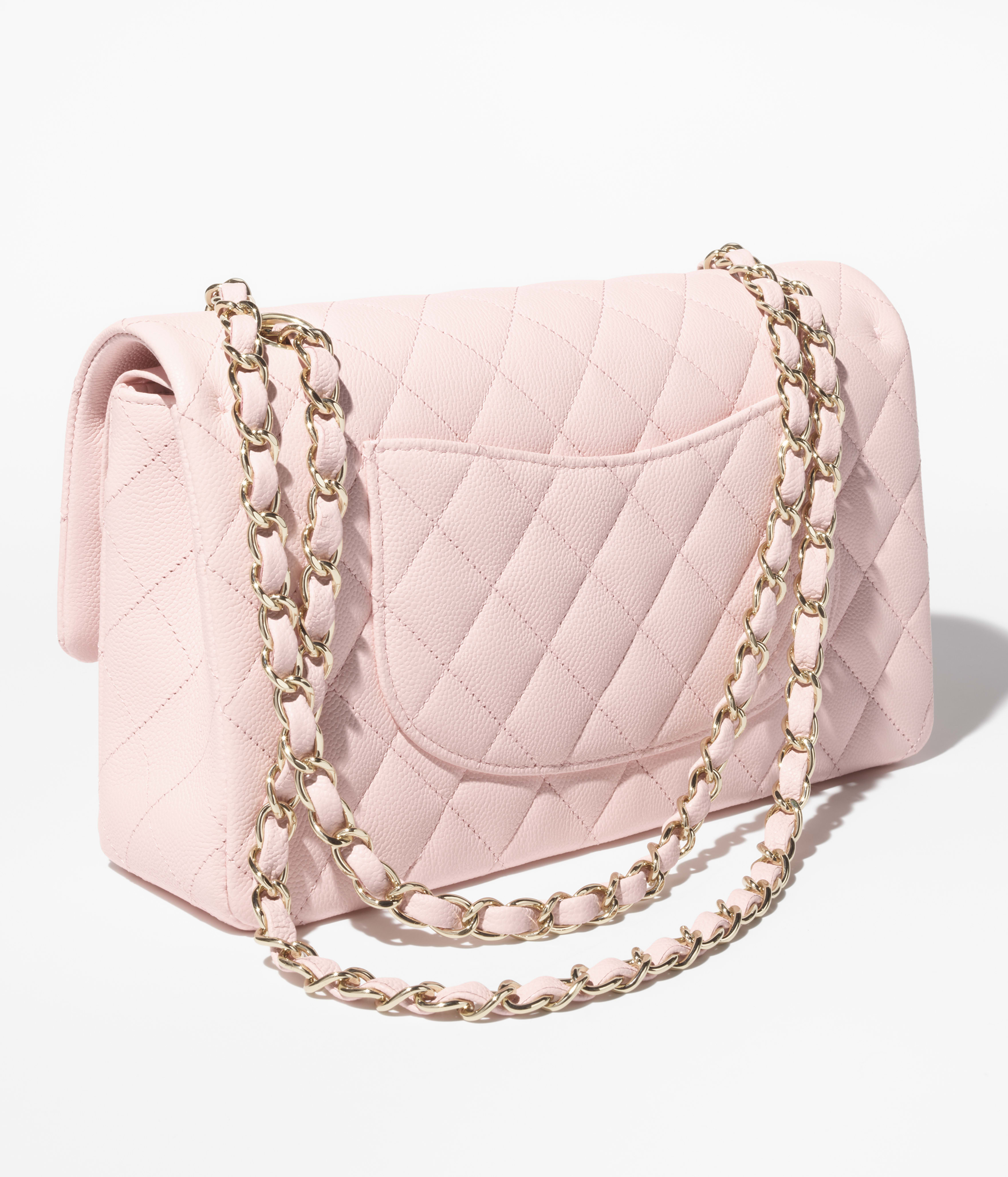 Chanel Classic 11.12 Bag Grained Shiny Calfskin & Gold-Tone Metal Pale Pink A01112-B10583-NAGEO