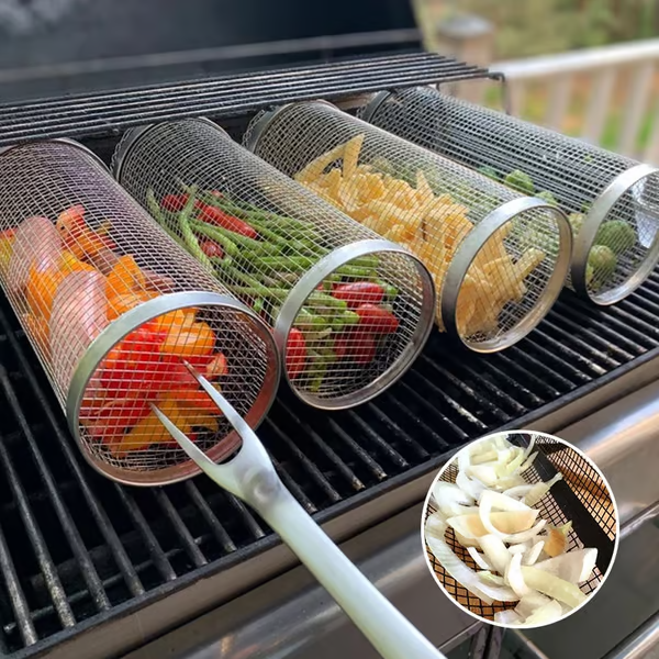 Rotating drum grill🔥 (a must-have for parties)