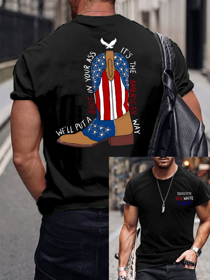 Men's Brought To You Courtesy Of The Red, White & Blue Print T-Shirt