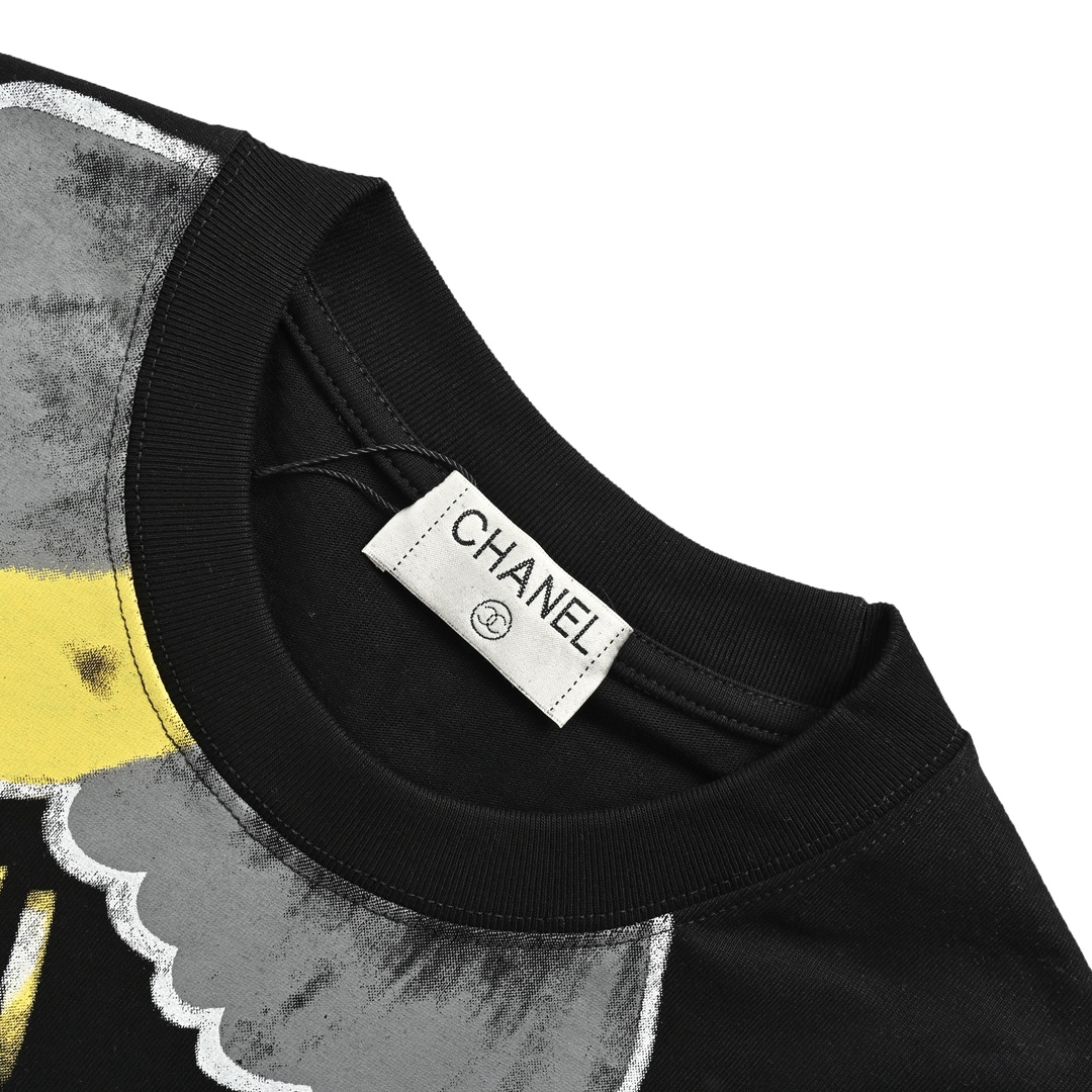 Chanel 24ss hand-painted graffiti print short sleeve