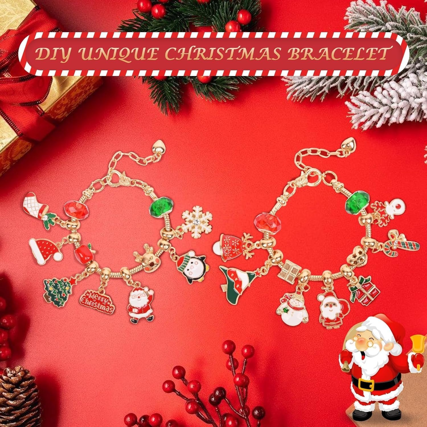 ✨Last Day 50% OFF✨DIY Christmas Advent Calendar Bracelets Set