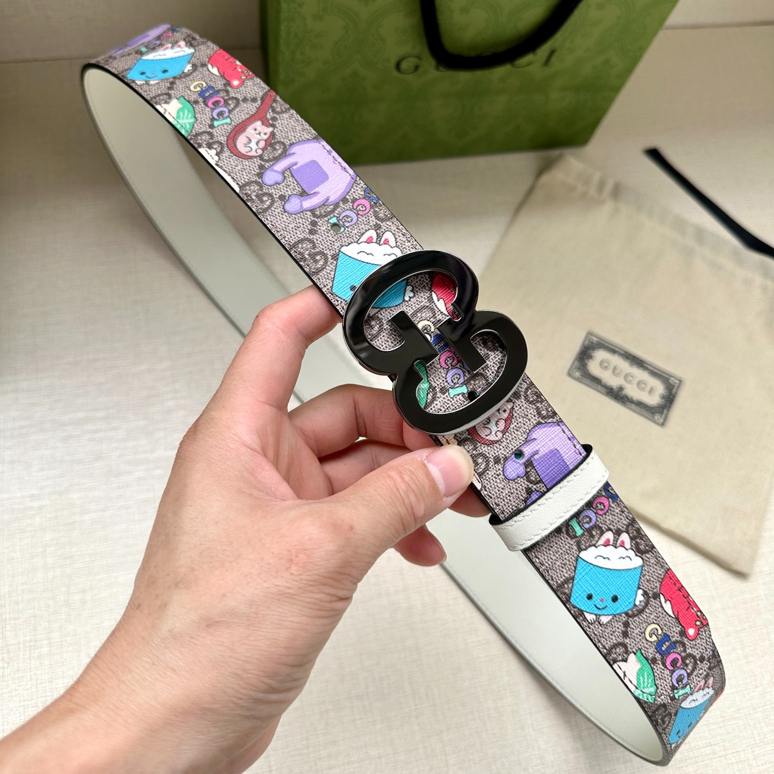 Gucci Marmont series printed leather belt width 3.8CM