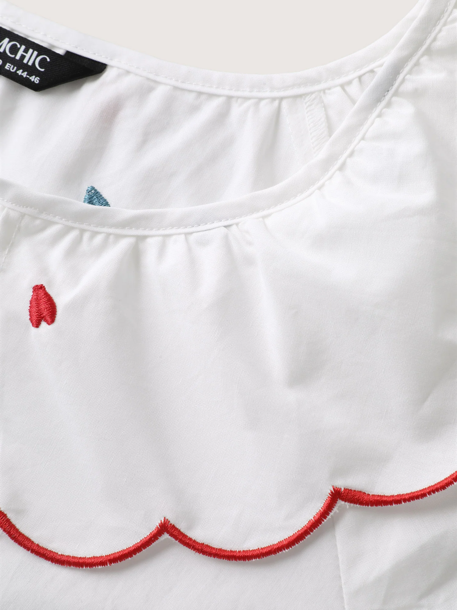 Sweetheart Embroidery Doll Collar Blouse