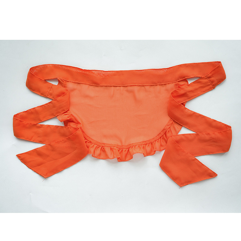 Pumpkin Small Bell Bow Decor Chiffon Maid Lingerie Set