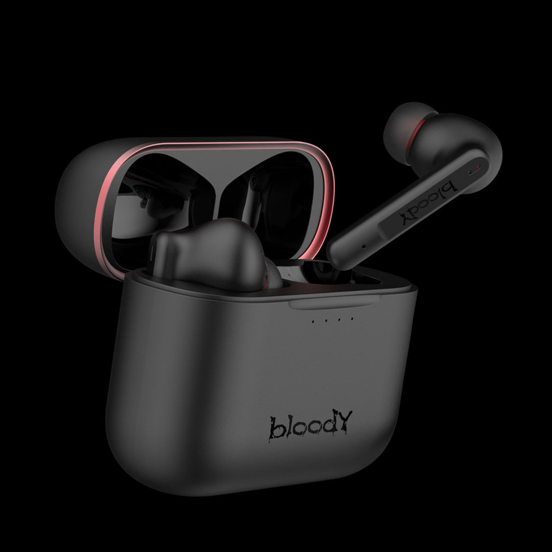 Bloody Red Inspired Wireless Earphones, Active Noise Reduction Waterproof For Gaming