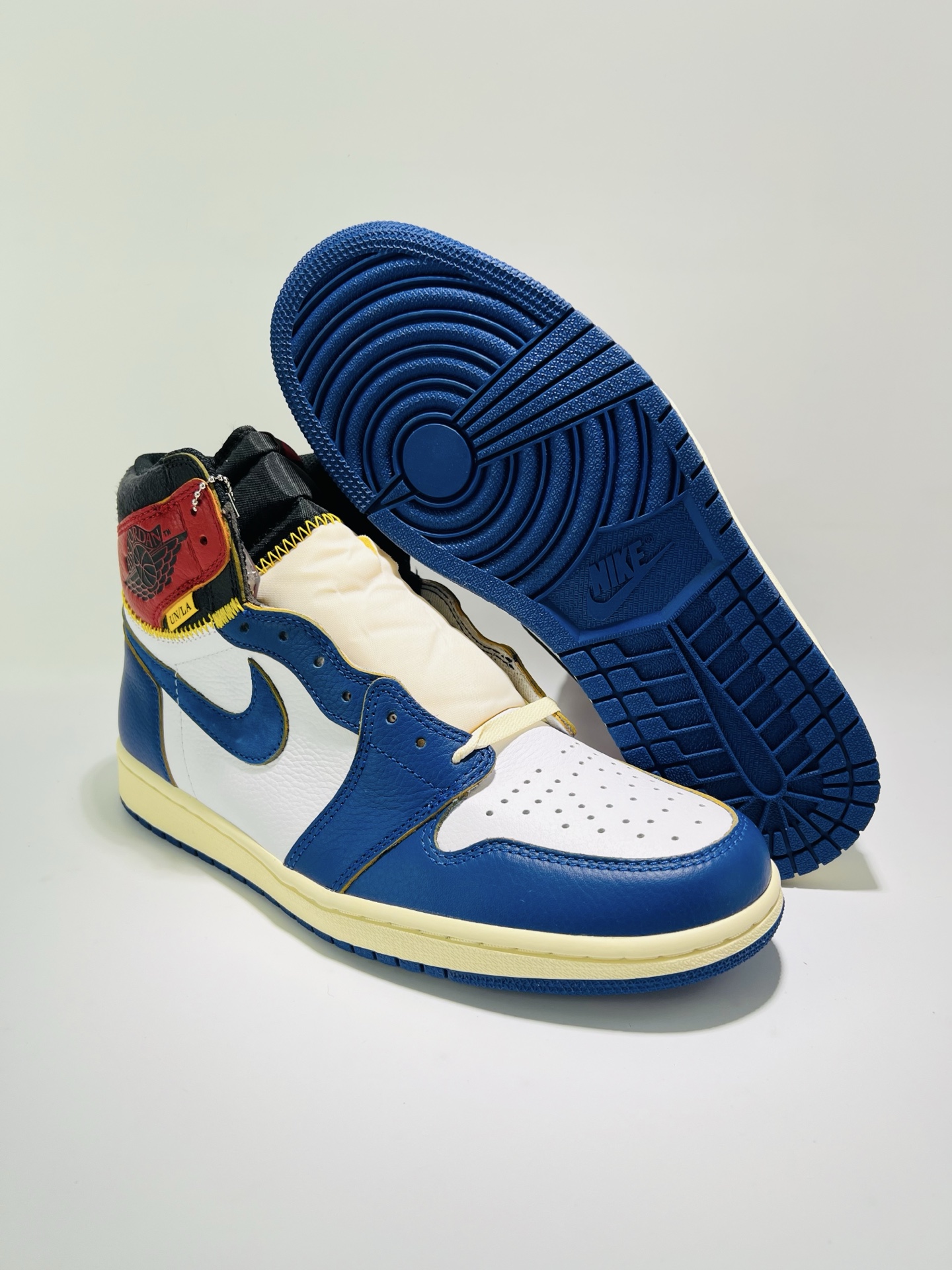 Union x Air Jordan 1 Retro High OG NRG AJ1 Black, Blue and Red Stitching BV1300-146