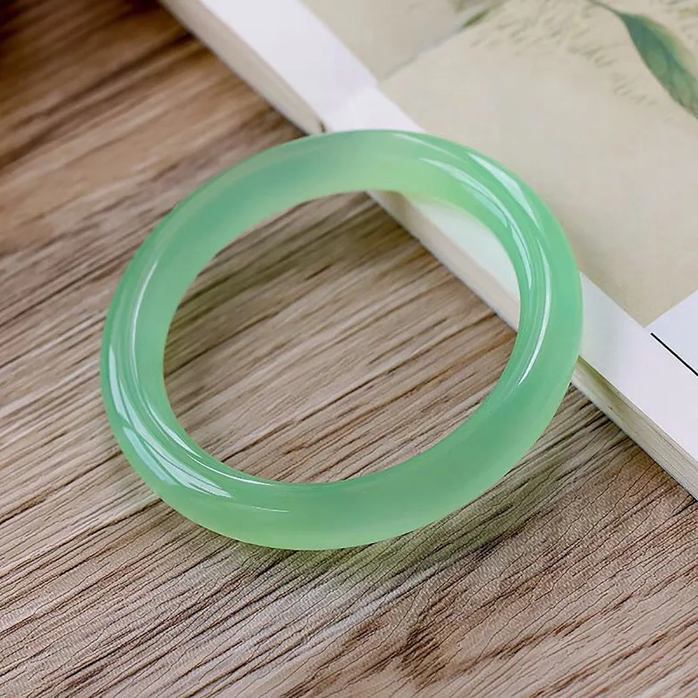 Natural Ice Jade Bracelet For Women Round Green Jade Bangles Korean Jewelry Fine Gift For Mother Wholesale Free Shipping Items