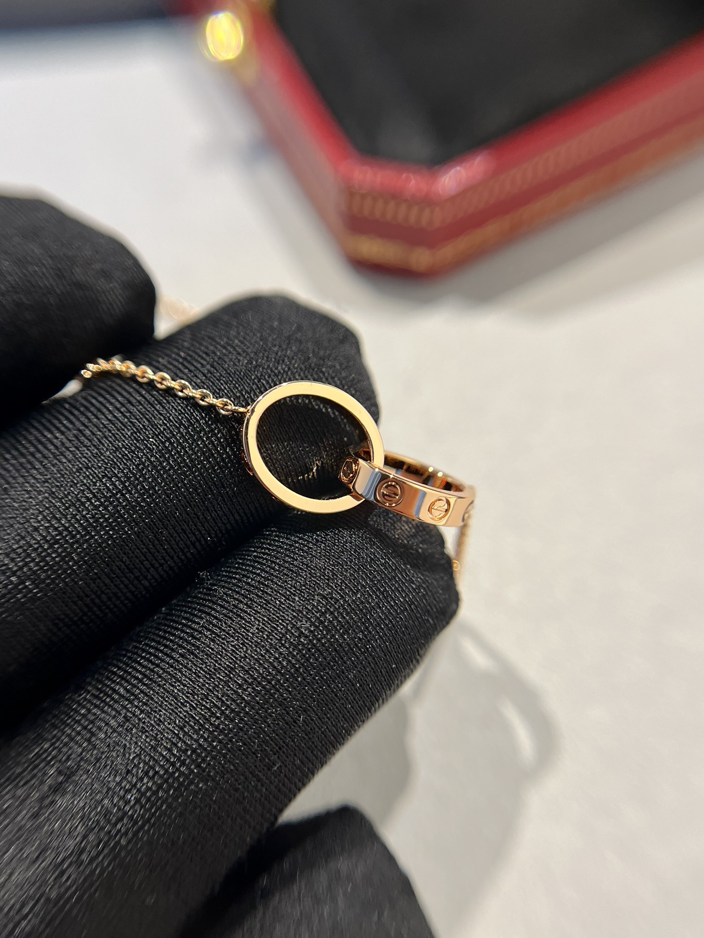 Cartier Classic Diamond-Free Double Ring Necklace