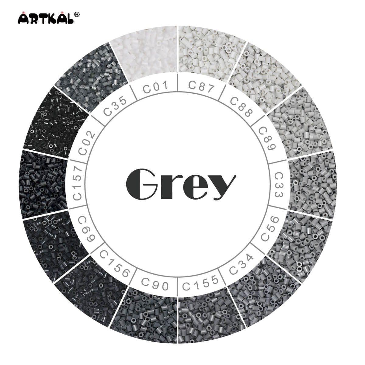 Grey-Mini Beads C 2000 beads Single Pack
