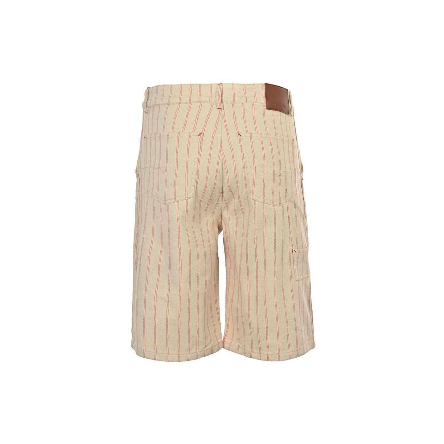 Dior 25ss embroidered lettering striped denim shorts