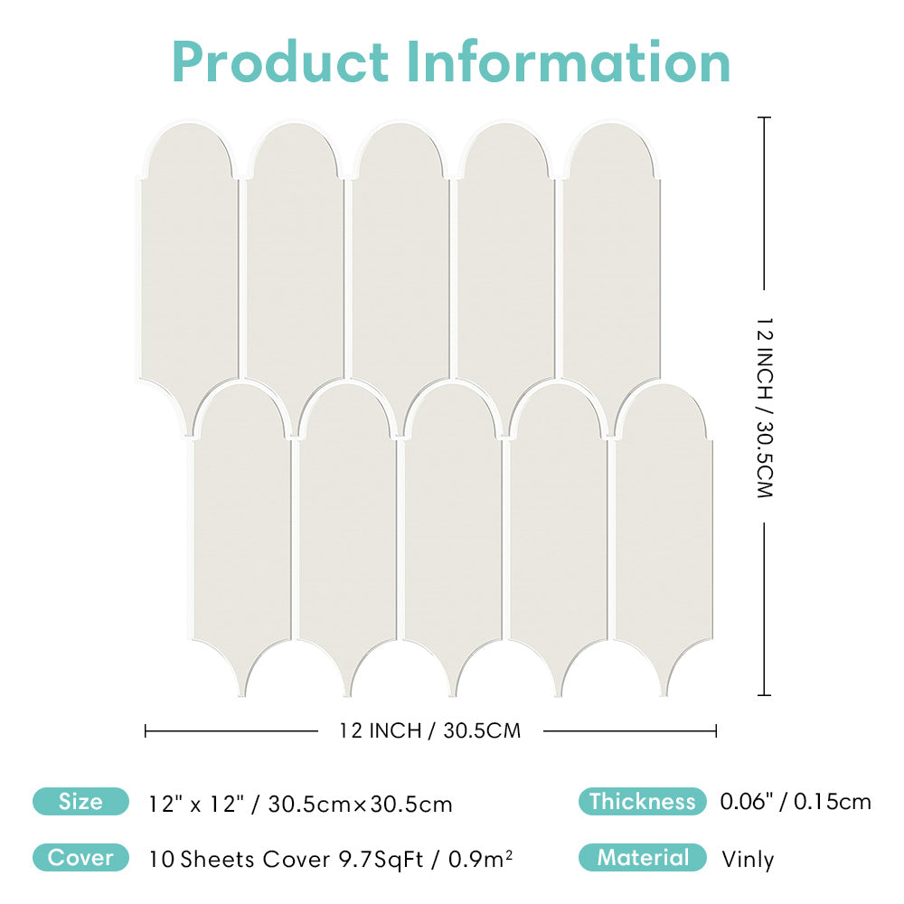 Beige Fish Scale Backsplash Peel and Stick Tile - Thicker Design